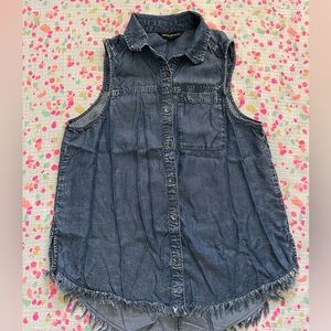 Rock Republic Women Button Down Shirt Sleeveless Size S